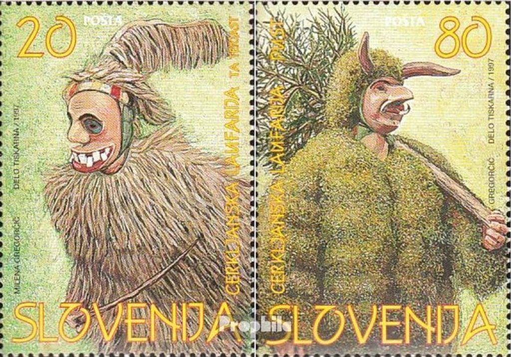 Briefmarken Slowenien 1997 Mi 173-174 (kompl.Ausg.) postfrisch Faschingskostüme