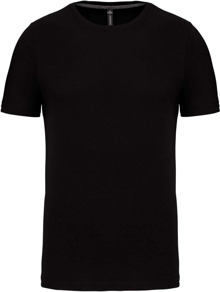 Kariban Herren T-Shirt Kurzarm Crew Neck Baumwolle Top Sommer Shirts, Größe:XL, Farbe:Schwarz
