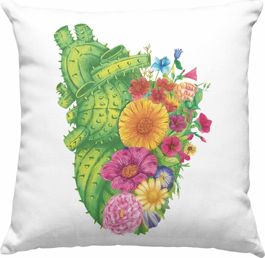 Trendation - Herz Deko-Kissen mit Füllung 40x40 Valentinstag Gärtner Gärtnerin Deko-Kissen mit Füllung 40x40 Geschenk für Sie Ihn Liebe Blumen...