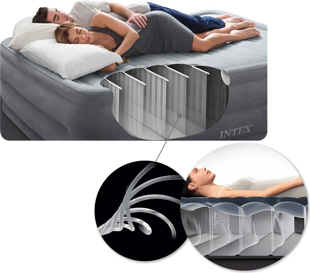 Lit d'appoint gonflable 2 places avec gonfleur manuel Intex 64144 - 5