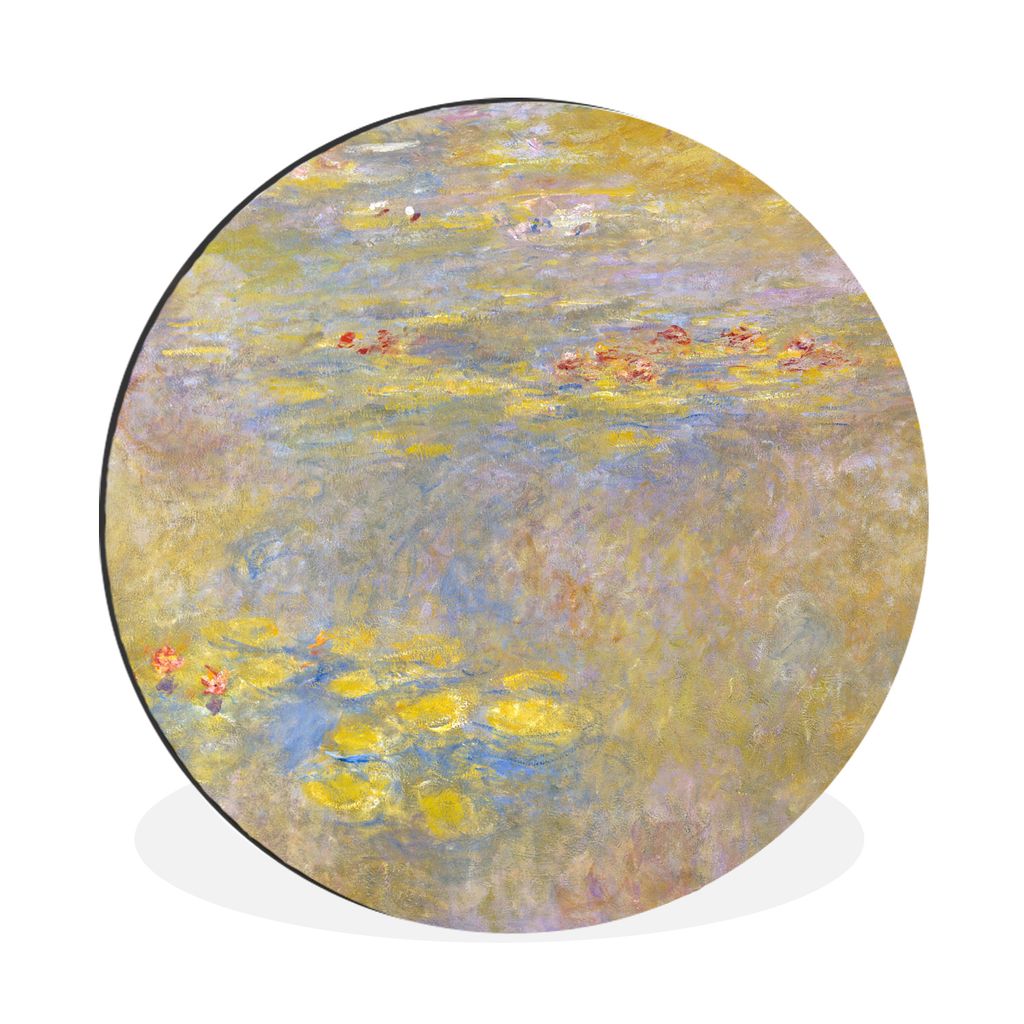 MuchoWow Aluminium Wandkreis Seerosen - Claude Monet Ø 30 cm Wanddeko Modern Wohnzimmer - Wand Bild - Wohnzimmer - Runde Bilder - Alubilder - Ku...