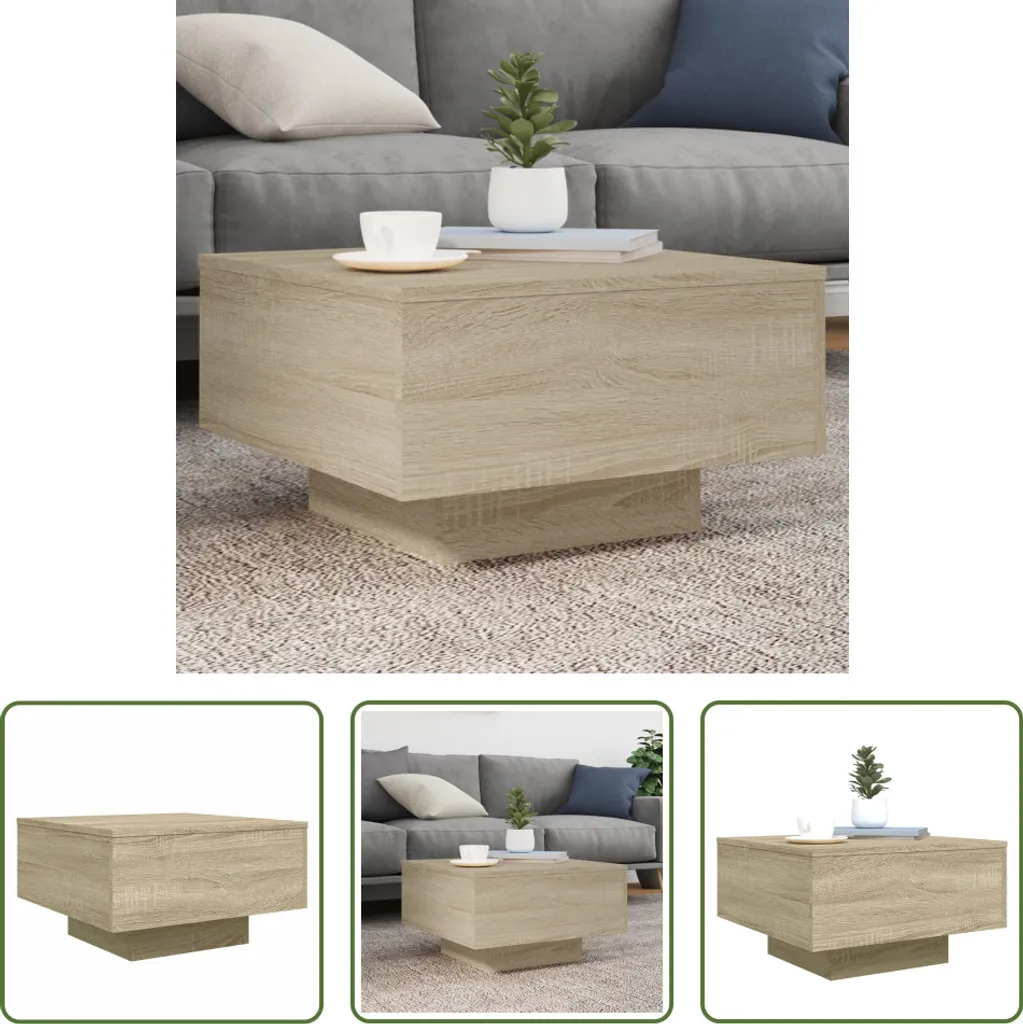 Tavolino Caffè Rovere Sonoma 55cm | Supporto TV Basso The Living Store