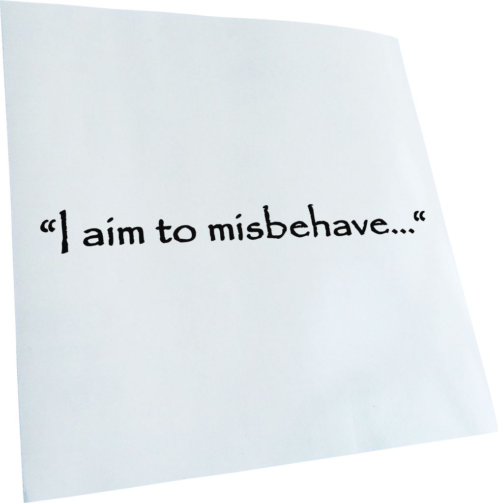 Kiwistar - Autoaufkleber - schwarz - 60 x 7 cm - I aim to Misbehave - Heckscheibenaufkleber - Aufkleber für Auto Kfz Fahrrad, LKW, Truck Mofa