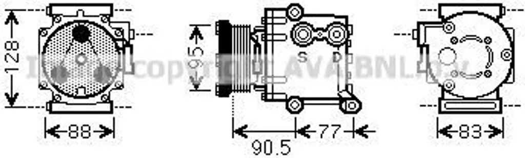 Compresseur Clim Haute Performance PRASCO FDAK434 - OE 1476182 Neuf