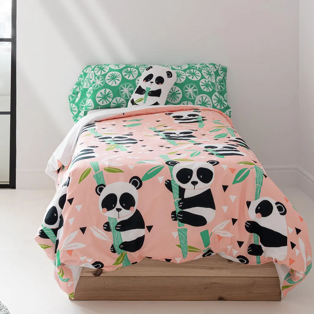 Copripiumino Panda Gigante 3 Pezzi - Microfibra Morbida, Letto Singolo/Matrimoniale, Tema Animali Selvatici