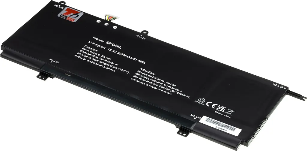 Batteria T6 Power per Hewlett Packard Spectre 13T-ap000 x360 serie, Li-Poly, 15,4 V, 3990 mAh (61,4 Wh), nero