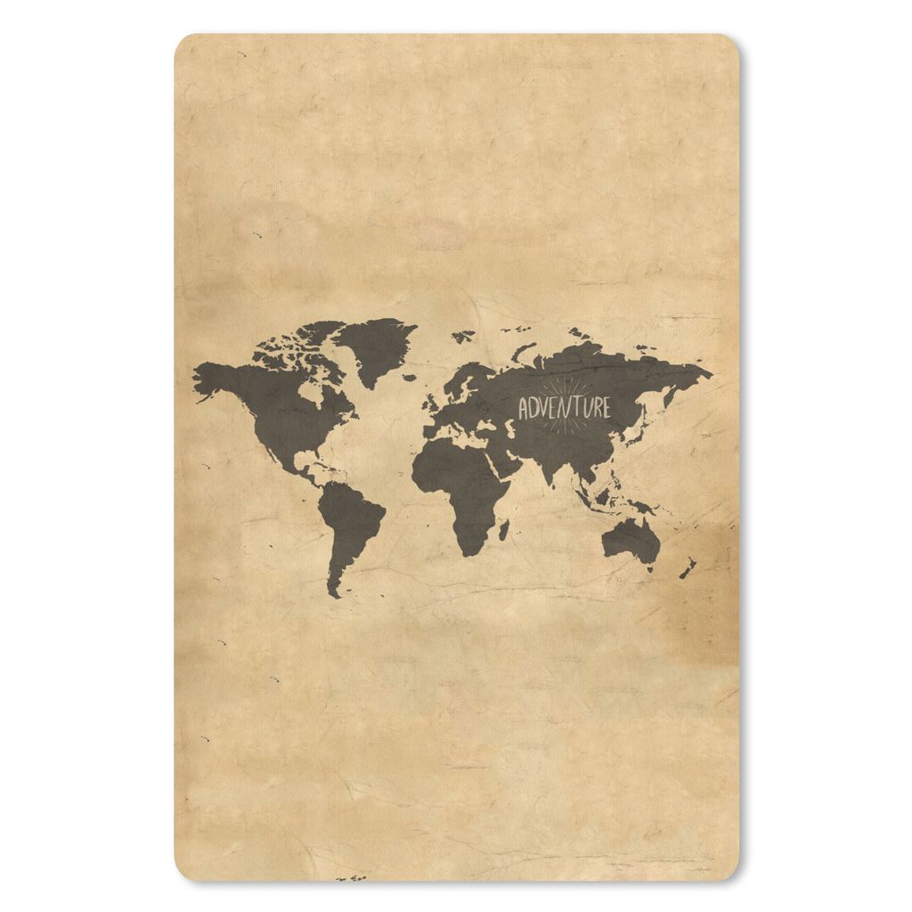 MuchoWow Mauspad Mousepad Weltkarte - Vintage - Papyrus - Zauberspruch 18x27 cm - Mousepads - Maus Mat - Pad - Mausunterlage
