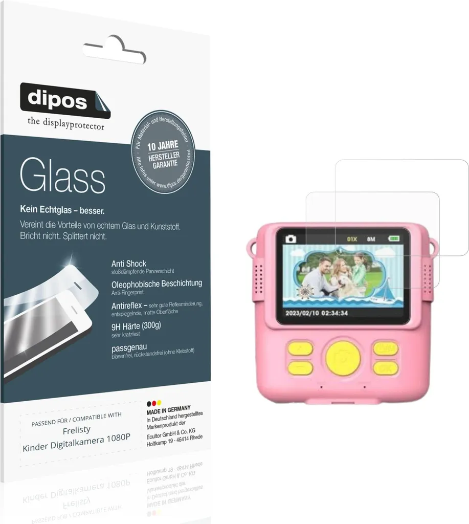 2x Vetro Flessibile 9H dipos per Frelisty 1080P - Pellicola Opaca
