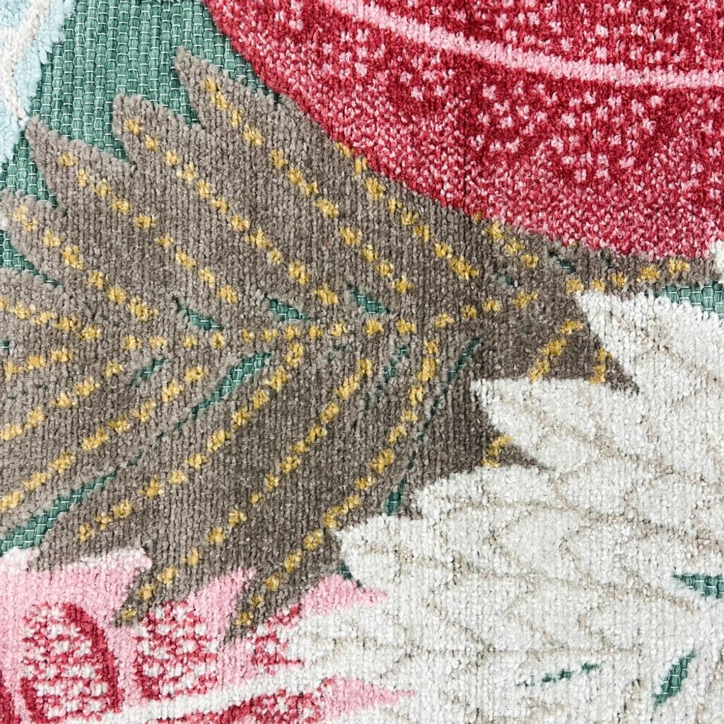 Tapis Extérieur Motif Fleurs Effet 3D Résistant Intempéries - Carpetia Crème Coloré