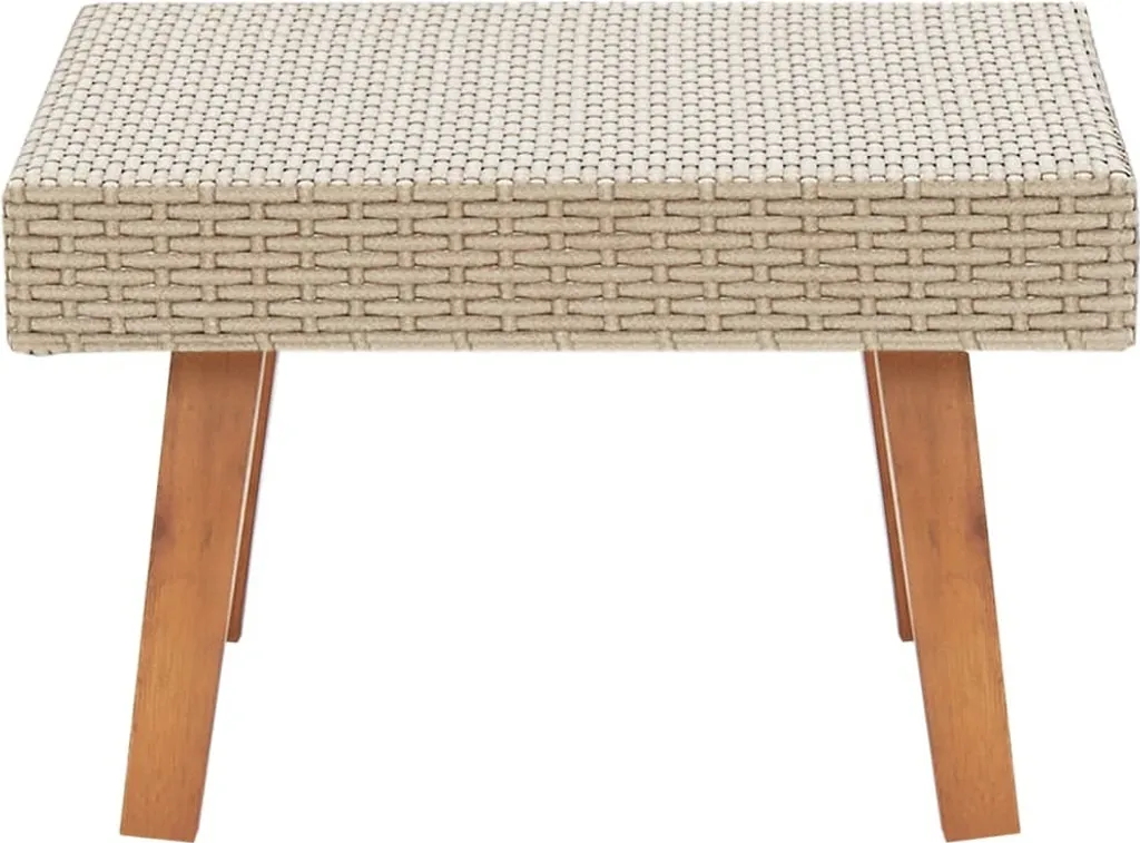 vidaXL Tavolino da Giardino Beige in Poly Rattan - Arredo Patio Resistente - 2