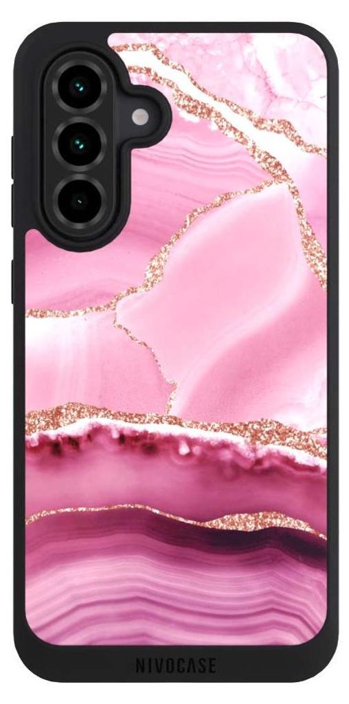 NIVOCASE Handyhülle für Samsung Galaxy A36 5G Hülle NIVOpure Case Schwarz Glitzer Look Marmor Meerjungfrau