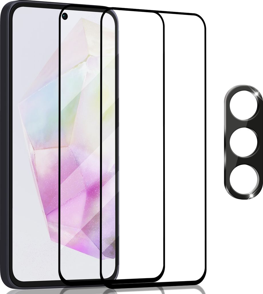 2-Pack Samsung A36 5G Displayschutzfolie & 1-Pack Objektivschutz – gehärtetes Glas 9H – Sup-Qualität 3D
