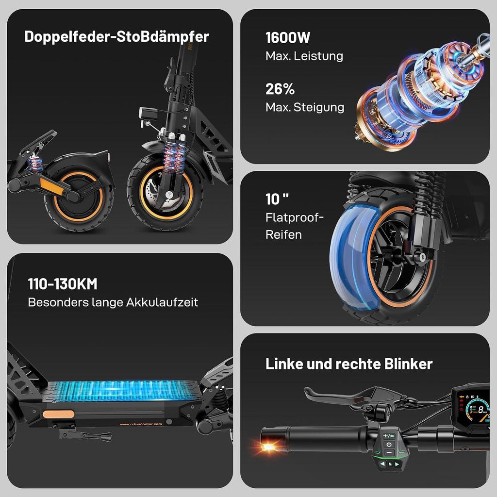 RCB D5 PRO Elektroroller (NFC),E-Scooter für Erwachsene mit Produktbild 