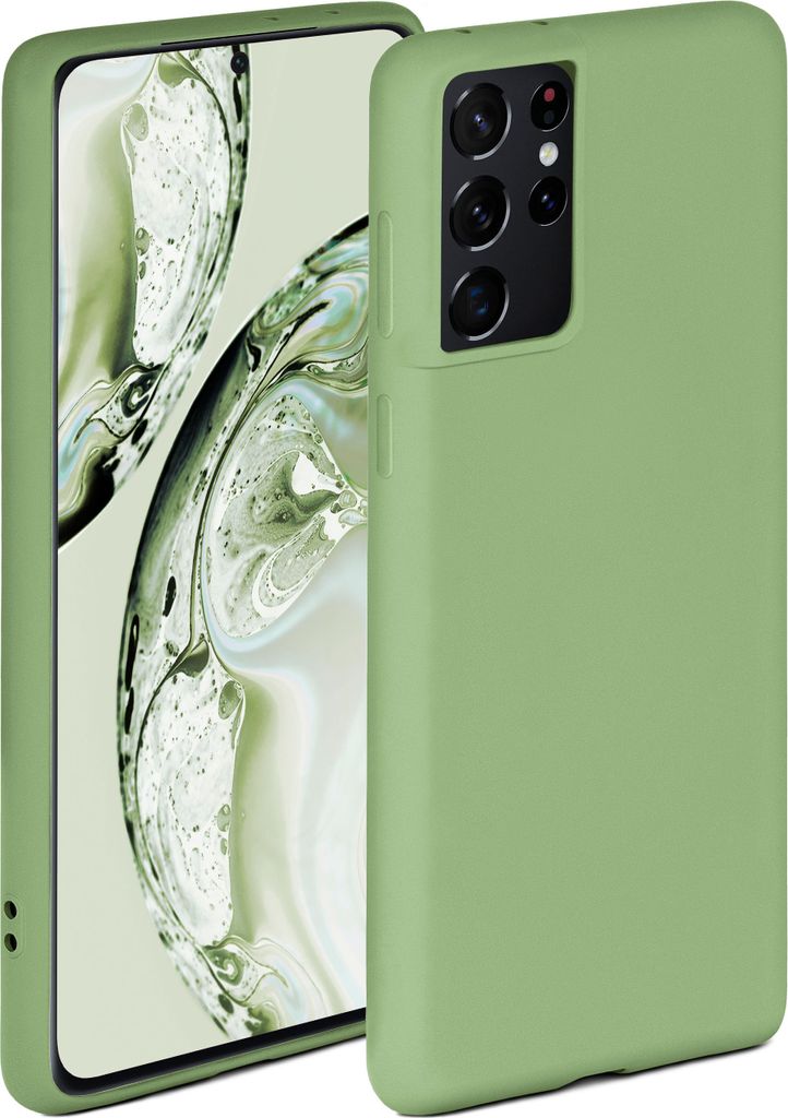Soft-Case für Samsung Galaxy S21 Ultra, Farbe:Bambusgrün Produktbild 