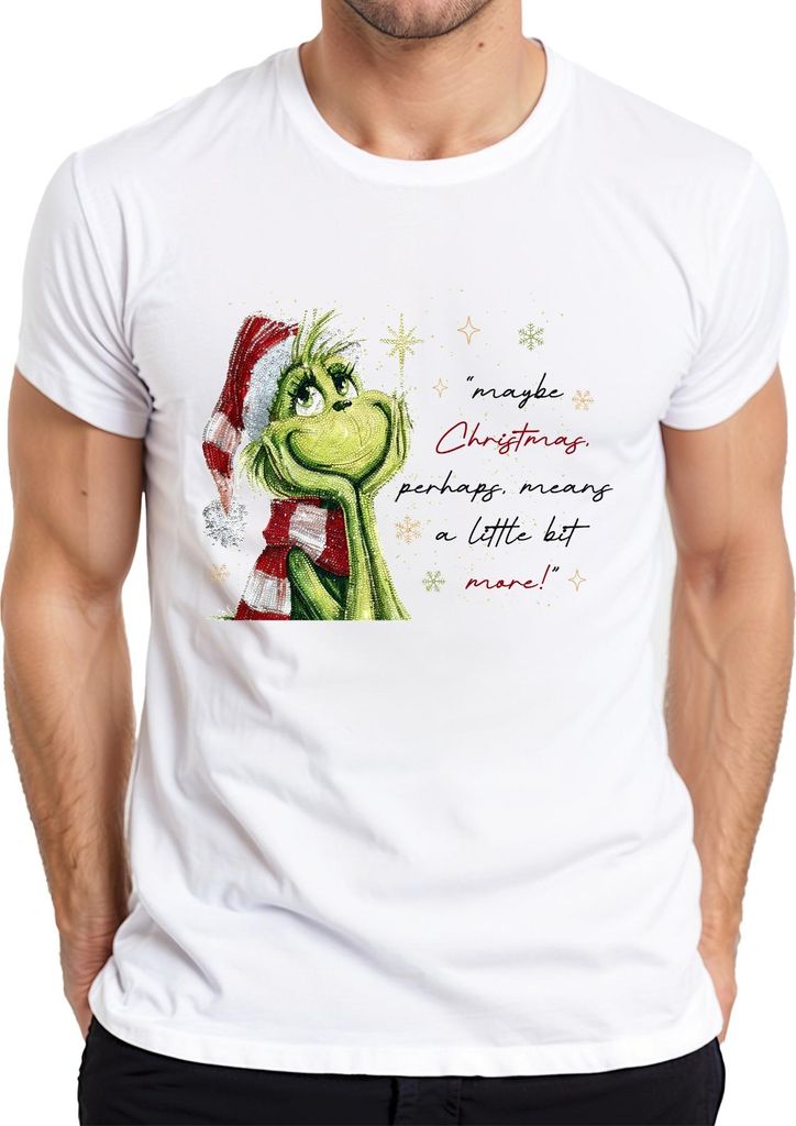 Grinch Santa Weihnachten maybe Christmas means a little bit more Herren T-Shirt, Weiß, S