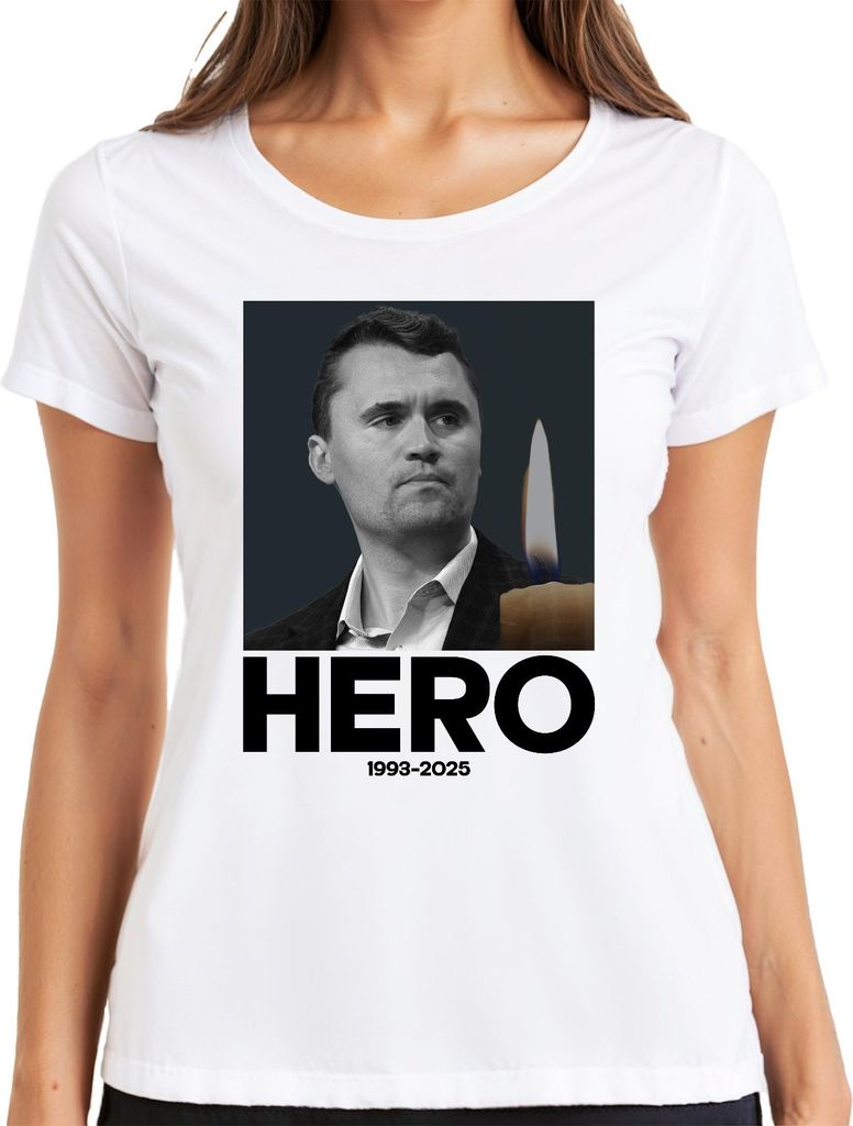 Charlie Kirk Hero Ruhe in Frieden Republikaner Berater Präsident Damen T-Shirt, Weiß, L