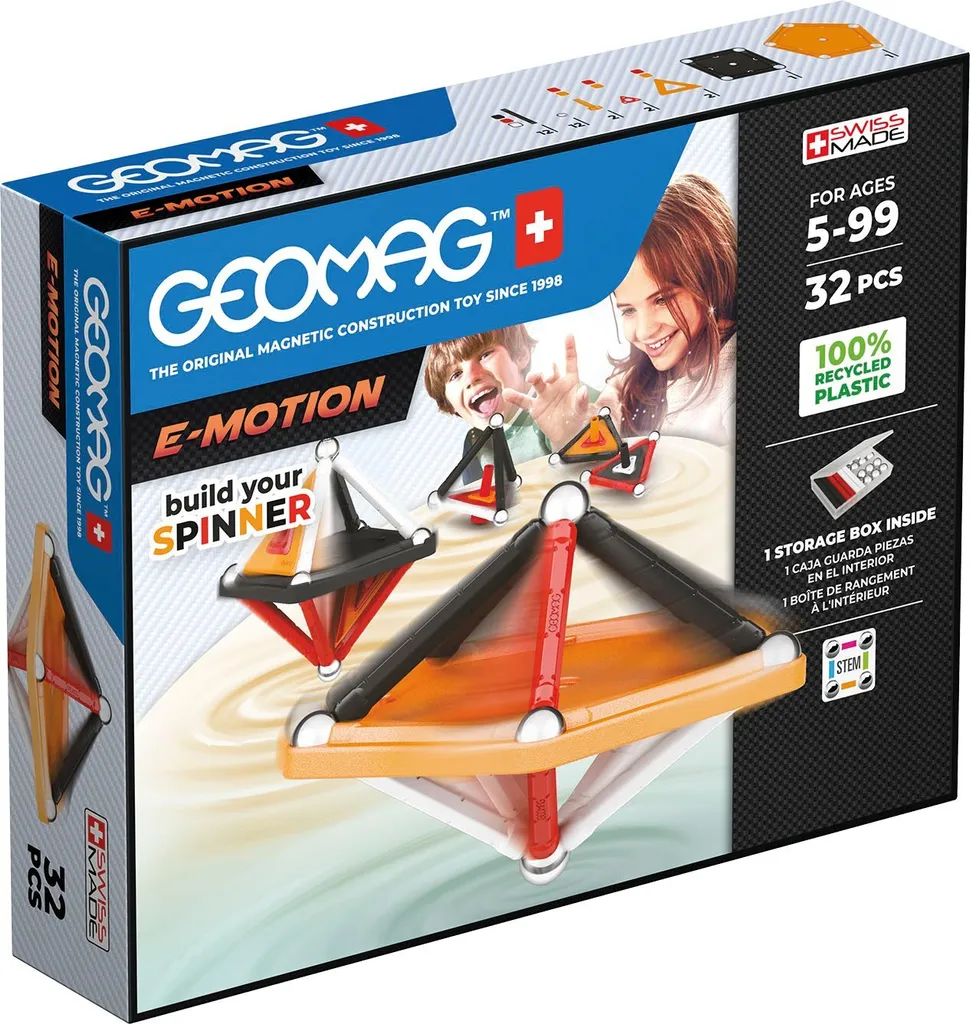 Jeu de Construction Magnétique Geomag E-Motion 32 pcs pour Enfants 5+