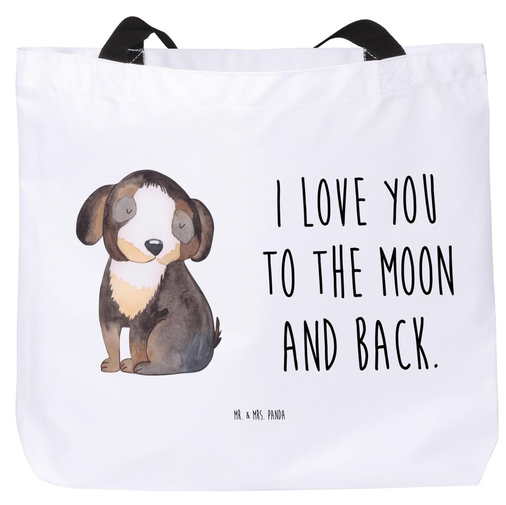 Mr. & Mrs. Panda Beutel Hund Entspannen - Weiß - Geschenk, Tasche, Verliebt, Liebe, Flauschig, Tragetasche, Strandtasche, Sprüche, Reisetasche, L...