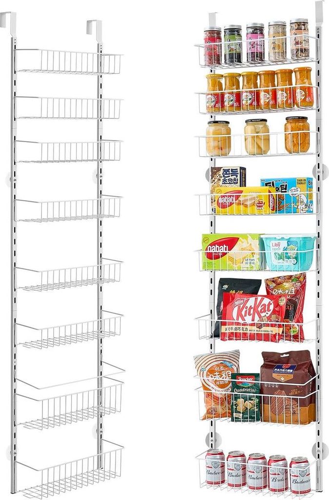 8-Tier Over the Door Pantry Organizer Hanging Storage Rack Adjustable