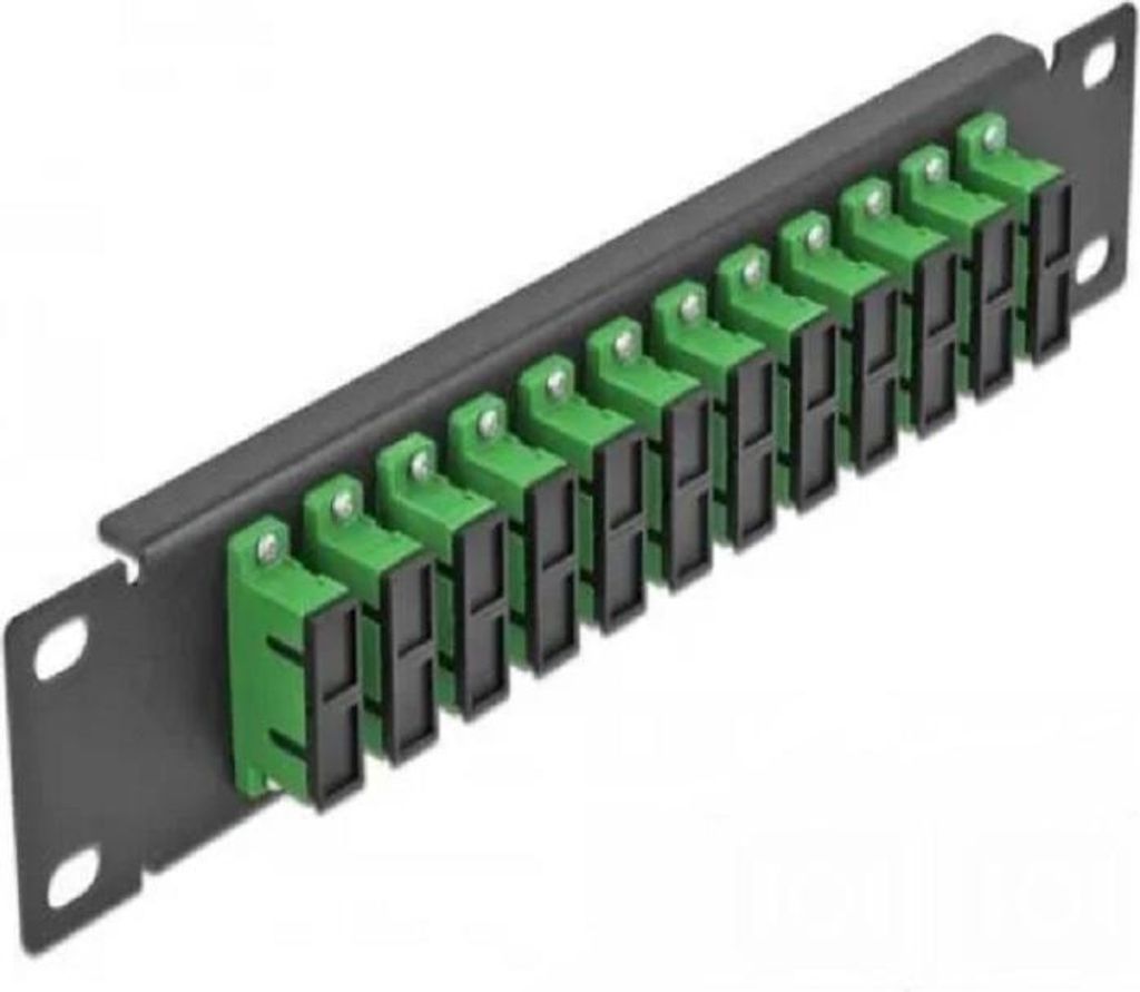 DELOCK 10" LWL Patchpanel 12 Port SC Duplex grün 1HE schw.