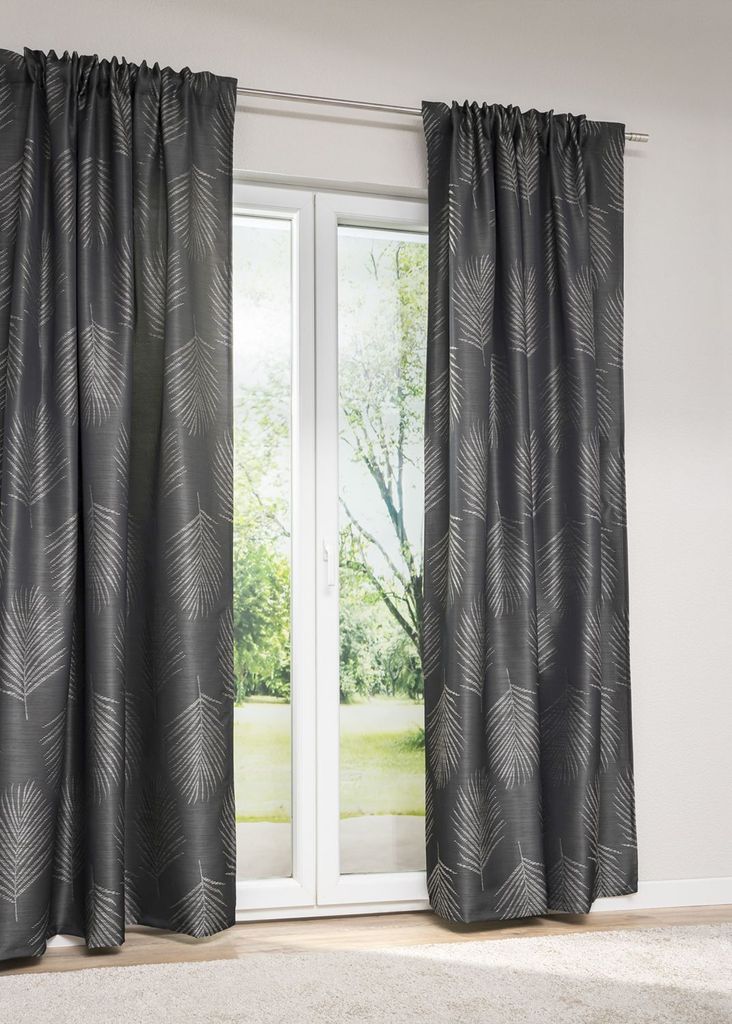 Lysel - Dekoschal Ejeda #1W in den Maßen (B x H): 146cm x 245cm in Schwarz-Grau/schwarz