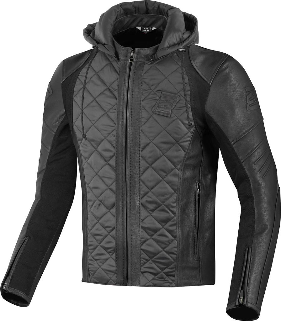 Bogotto Radic Motorrad Leder-/Textiljacke, schwarz, XS