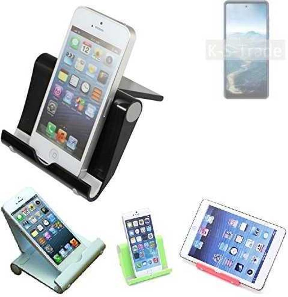 K-S-Trade Handy-Ständer kompatibel mit BQ Mobile BQ-6868L Wide faltbarer Tischständer Smartphone Tablet Halterung Reise