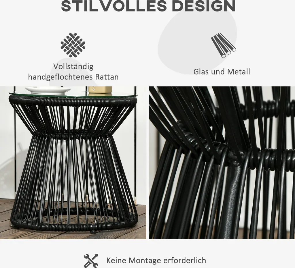 Petite table de bistrot pour balcon et jardin avec design ajouré chic - 5