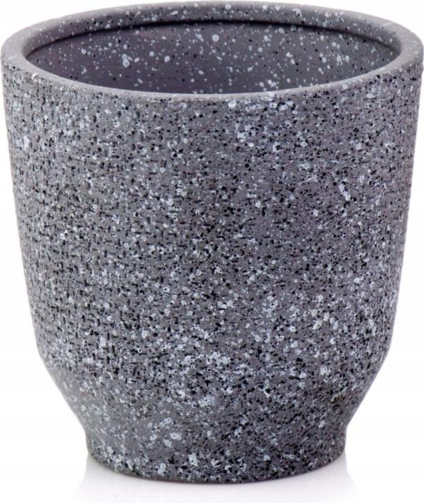 Keramik Übertopf Vintage grau/graphit, Steinzeug-Optik, frostfest, Ø14 cm