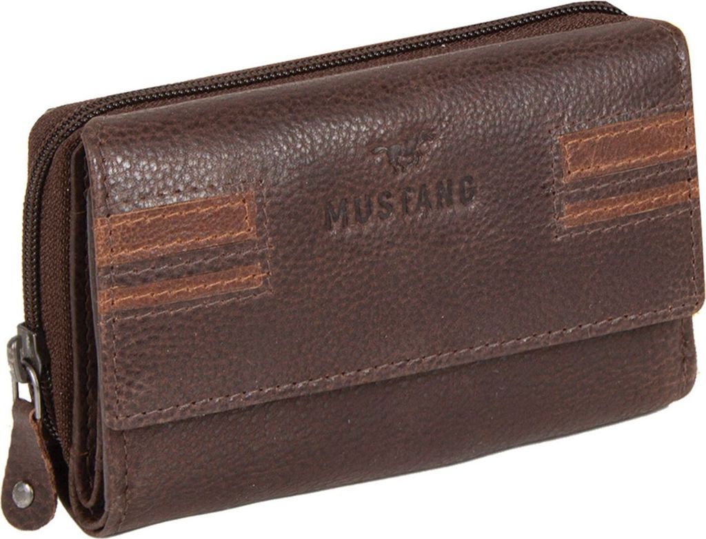 MUSTANG Leder Geldbörse Asti Loudi Wallet Dark Brown braun