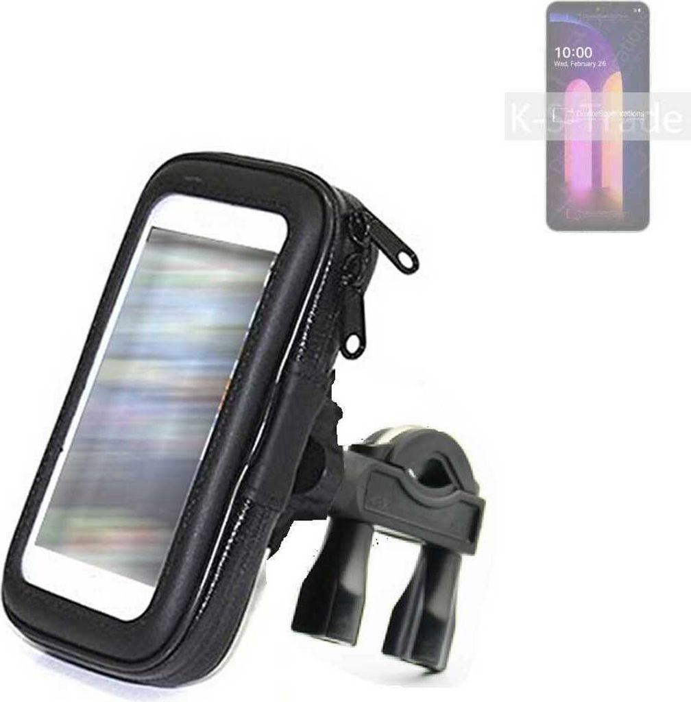 K-S-Trade Fahrrad-Halterung kompatibel mit LG Electronics V60 ThinQ Handy-Halterung Halter Lenkstange Fahrradhalterung Motorrad Bike Mount