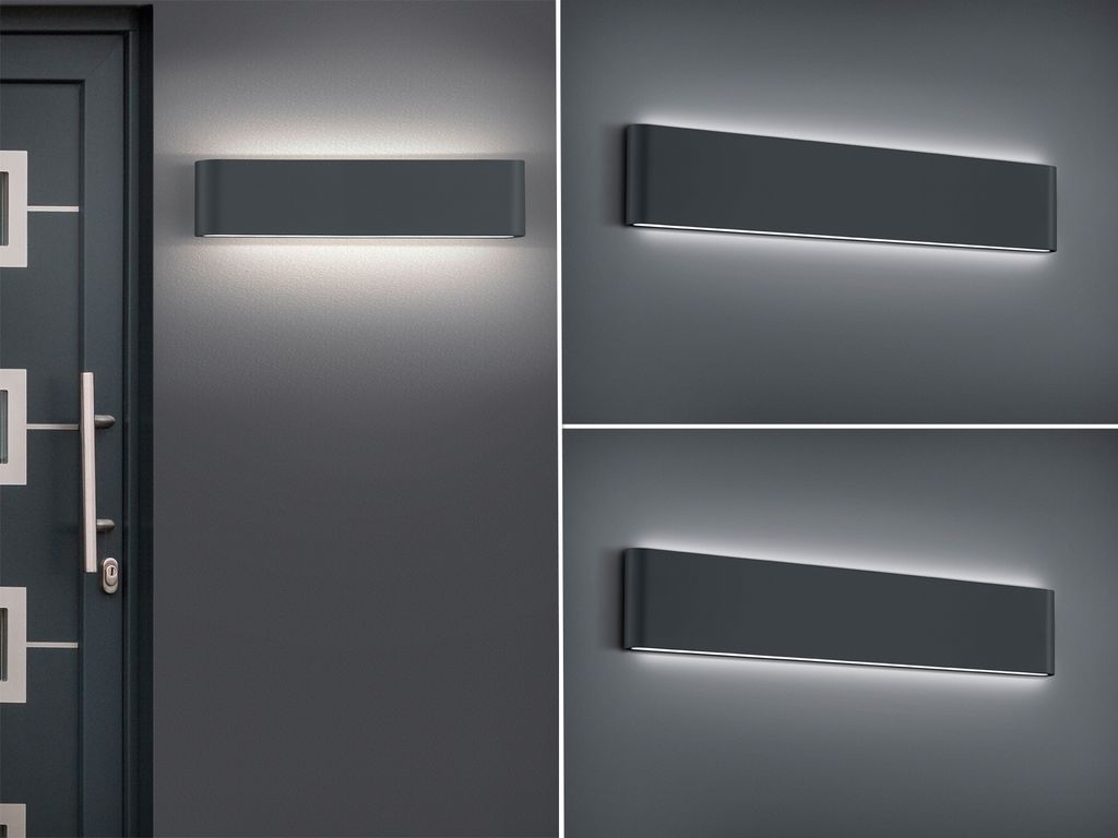 LED Außenwandleuchten SET Up and Down Anthrazit - Außenwandlampen für Hauswand