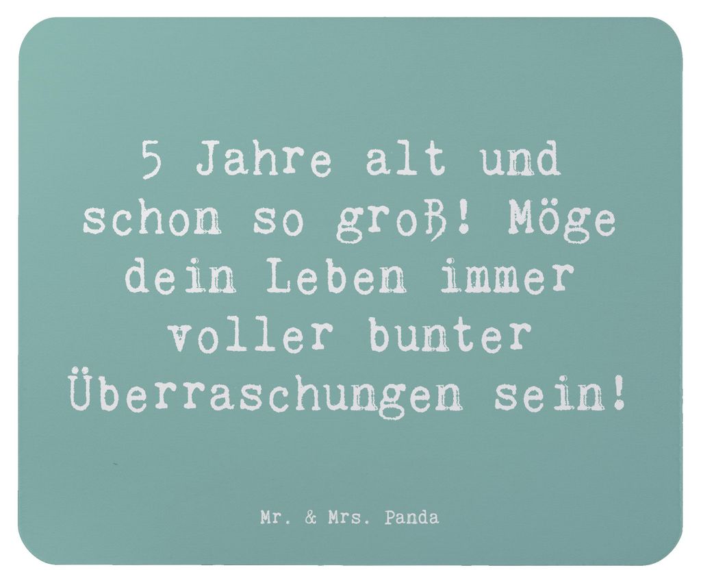 Mr. & Mrs. Panda Mousepad Spruch 5. Geburtstag - Meeresbrise - Geschenk, Feiern mit Kindern, Geschenke für Kinder, laptop mauspad, Alter, Mouse Pa...