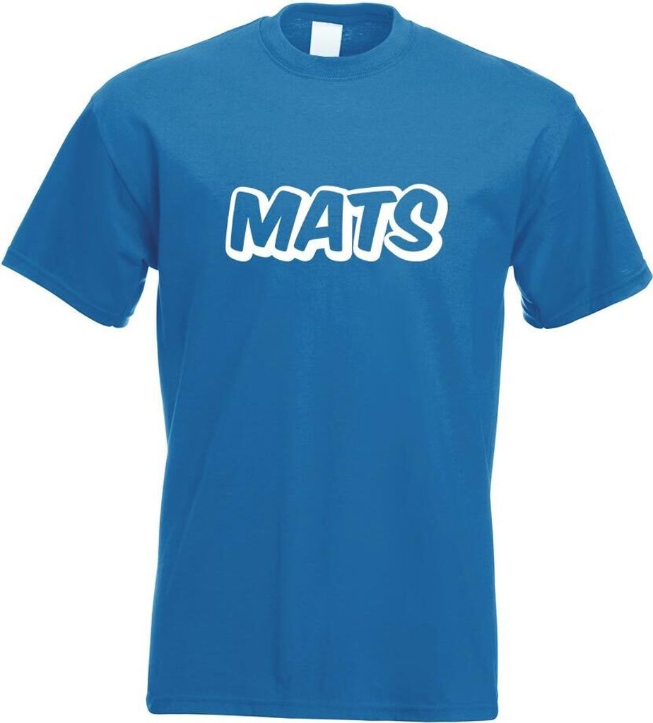 Kiwistar - T-Shirt - royal - Mats Vorname Jungen Motiv Bedruckt Funshirt Design Print - mit Motiv Bedruckt - Funshirt Design - Sport - Freizeit - H...