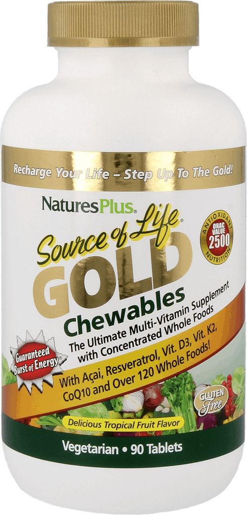 Natures Plus Source of Life Gold Chewables- 90 Tablets Produktbild 