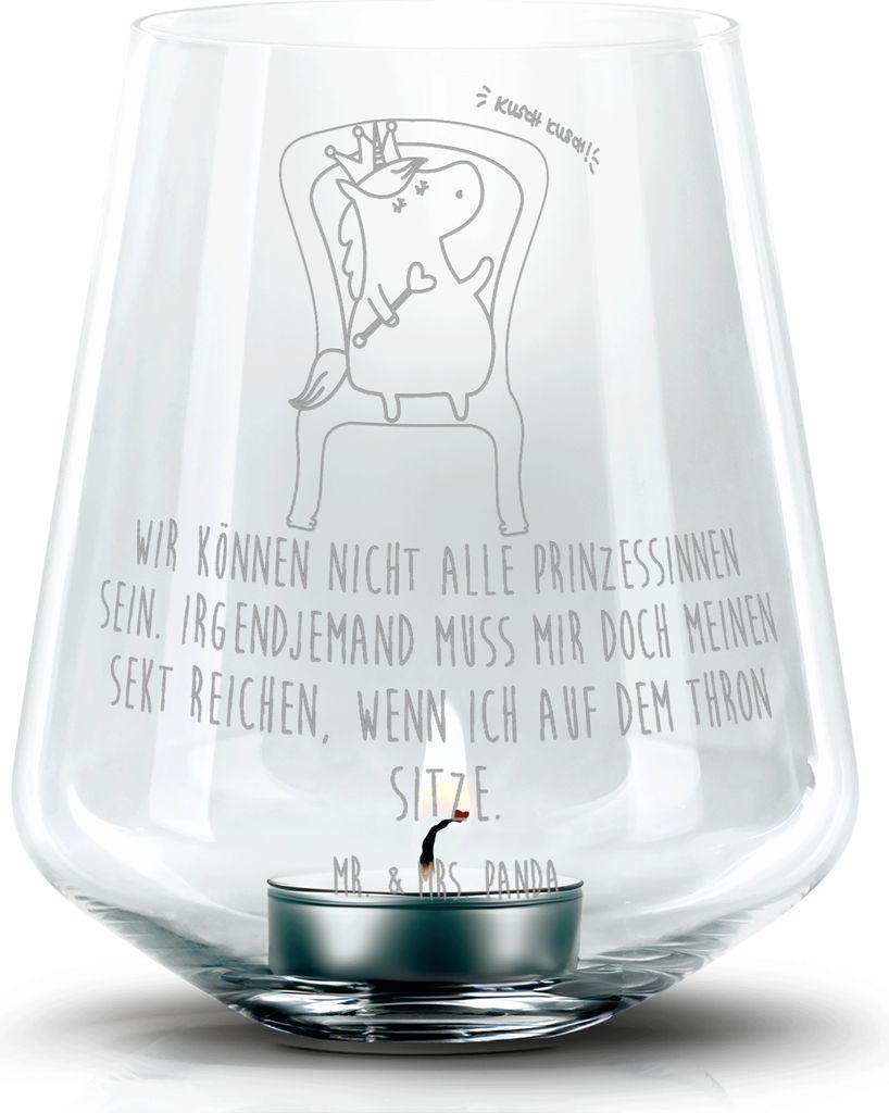 Mr. & Mrs. Panda Windlicht Glas Einhorn Prinzessin - Produktbild 