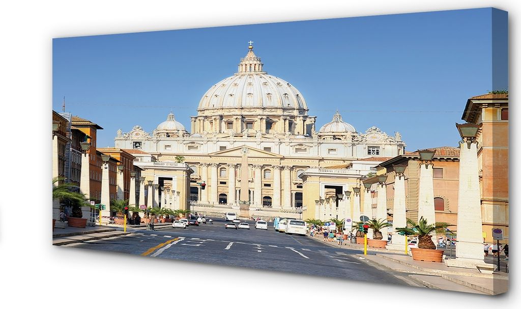 Leinwandbild 100x50 Wandkunst Rom Kathedrale Straßen Gebäude