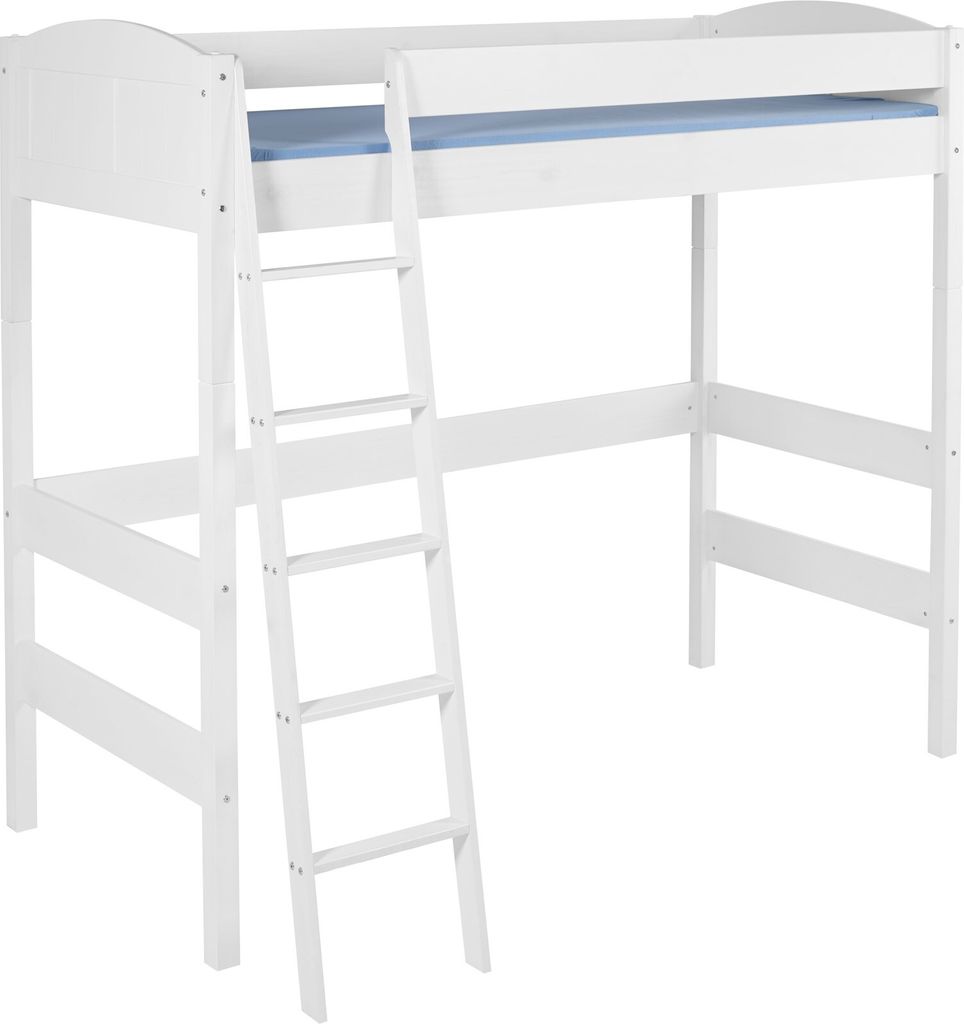 Hochbett Spielbett Bett - BENI 2 - Komforthöhe 180 cm Kiefer Weiss