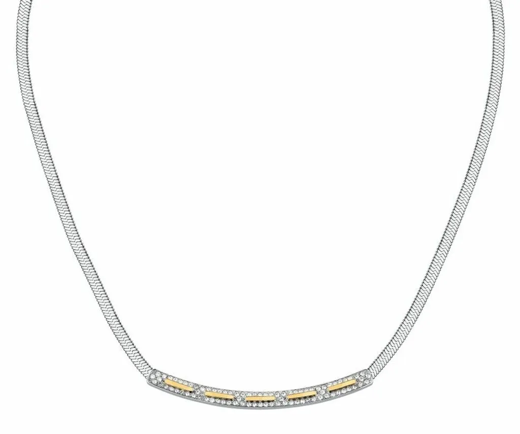 Collier bicolore Hadek Concept TJAYY03, design géométrique et acier pur