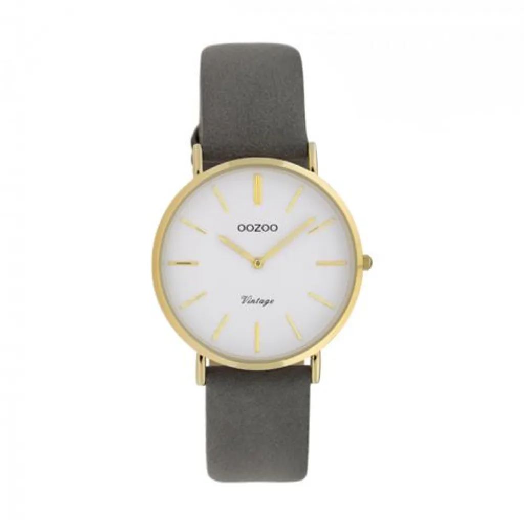 Orologio Donna Oozoo C9919 Vintage 32mm Oro e Grigio Pelle