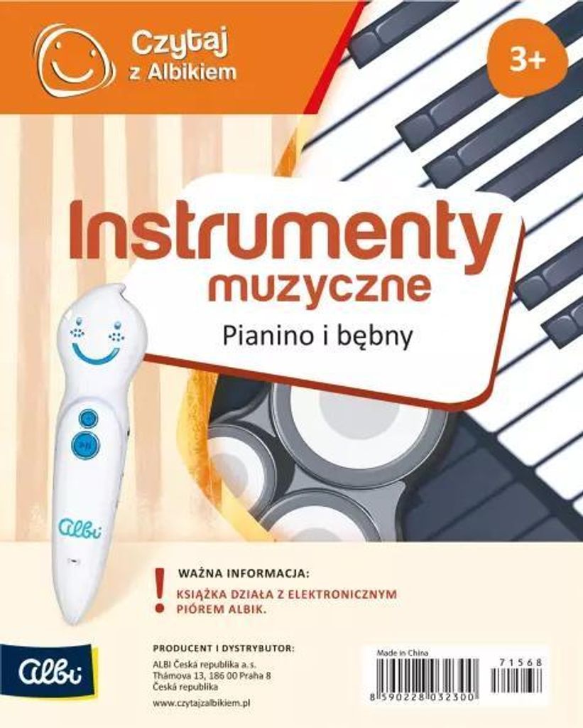 Czytaj z Albikiem. Instrumenty muzyczne. Pianino i bębny