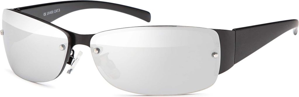 Herren Sonnenbrille 80er Fahrradbrille Sport Brille Retro Silber