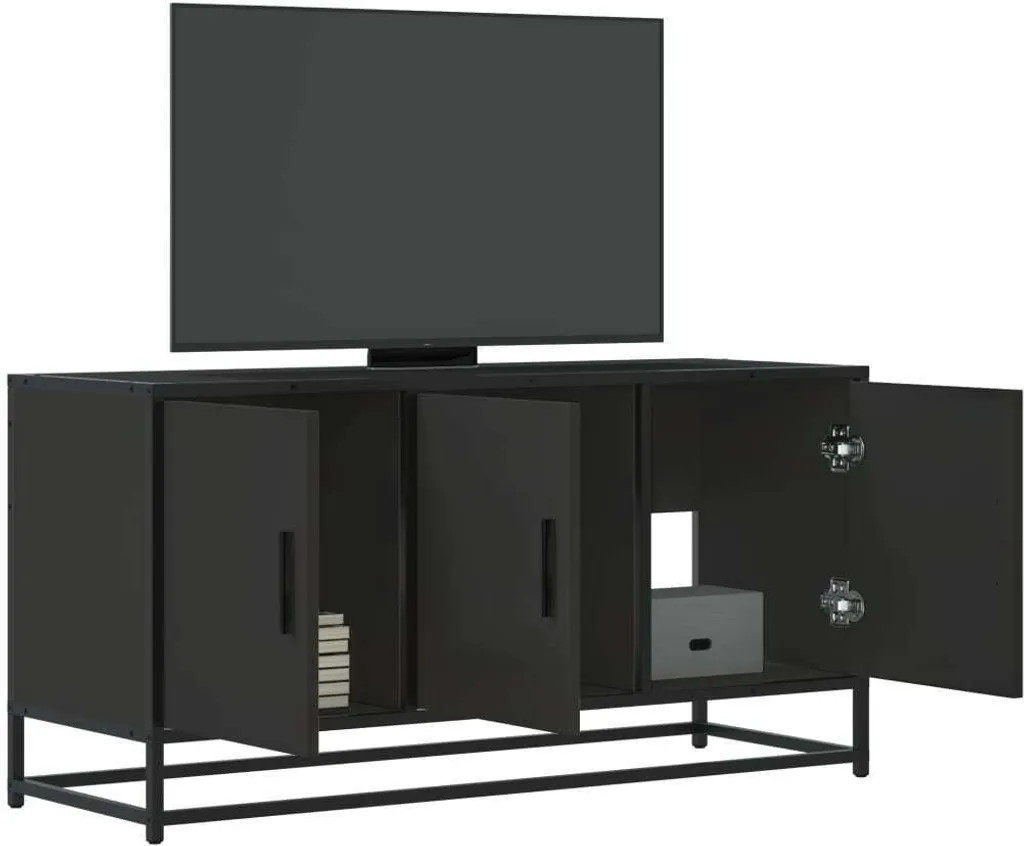 Maison Exclusive - Mobile TV nero 100x35x50 cm Materiale ligneo e metallo