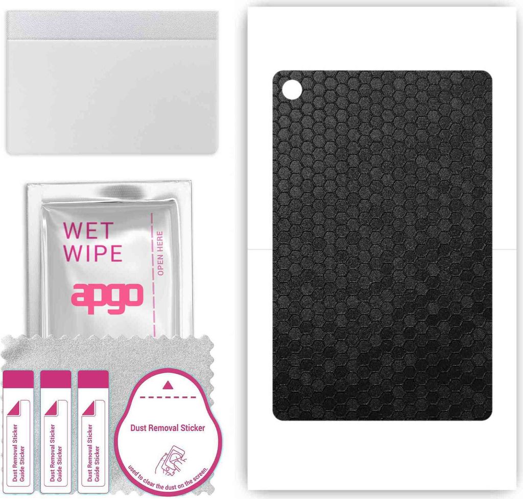 apgo Rückseite Schutzfolie, Skin, kompatibel mit Alcatel Joy Tab 2, Hinten Displayschutzfolie aus Vinylfolie, kratzfest, einfache Montage - Schwar...