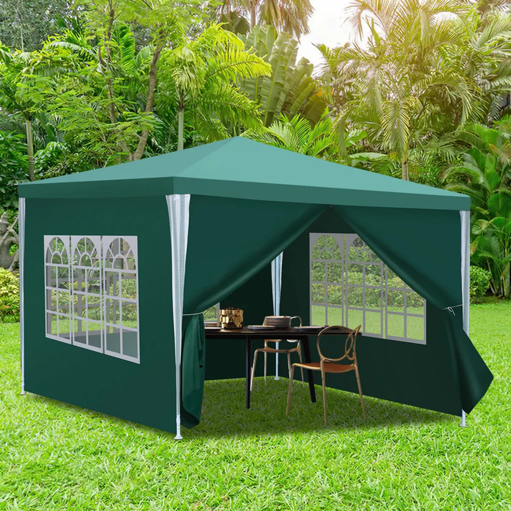 Padiglione Fiqops 3x3m Verde: L'Eleganza Funzionale per Esterni