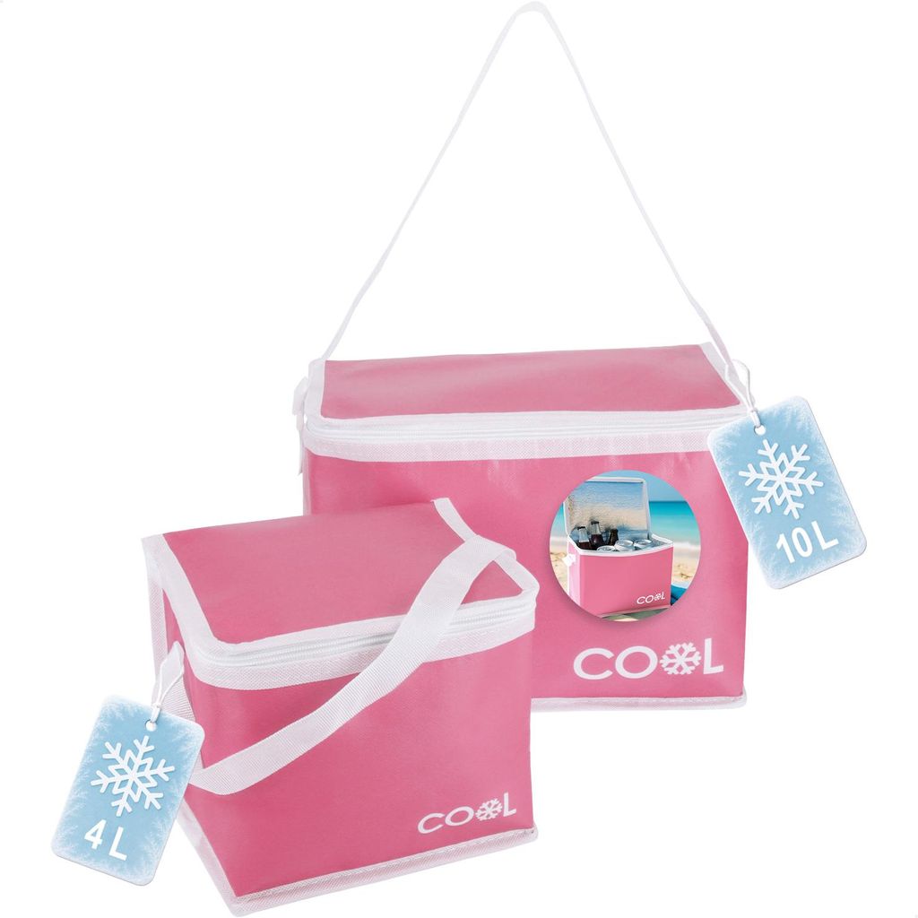 com-four 2x Kühltasche 4 L / 10 L - faltbare Thermo-Kühlbox - leichte Isoliertasche für Camping & Outdoor mit Schultergurt und Tragehenkel - P...