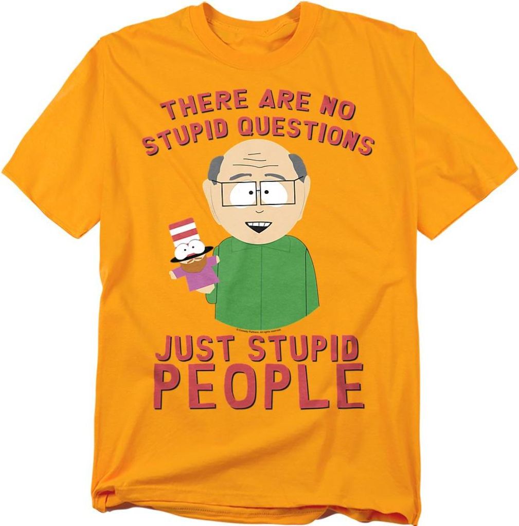 South Park - "No Stupid Questions" T-Shirt für Herren/Damen Uni TV20784 (XL) (Gold)