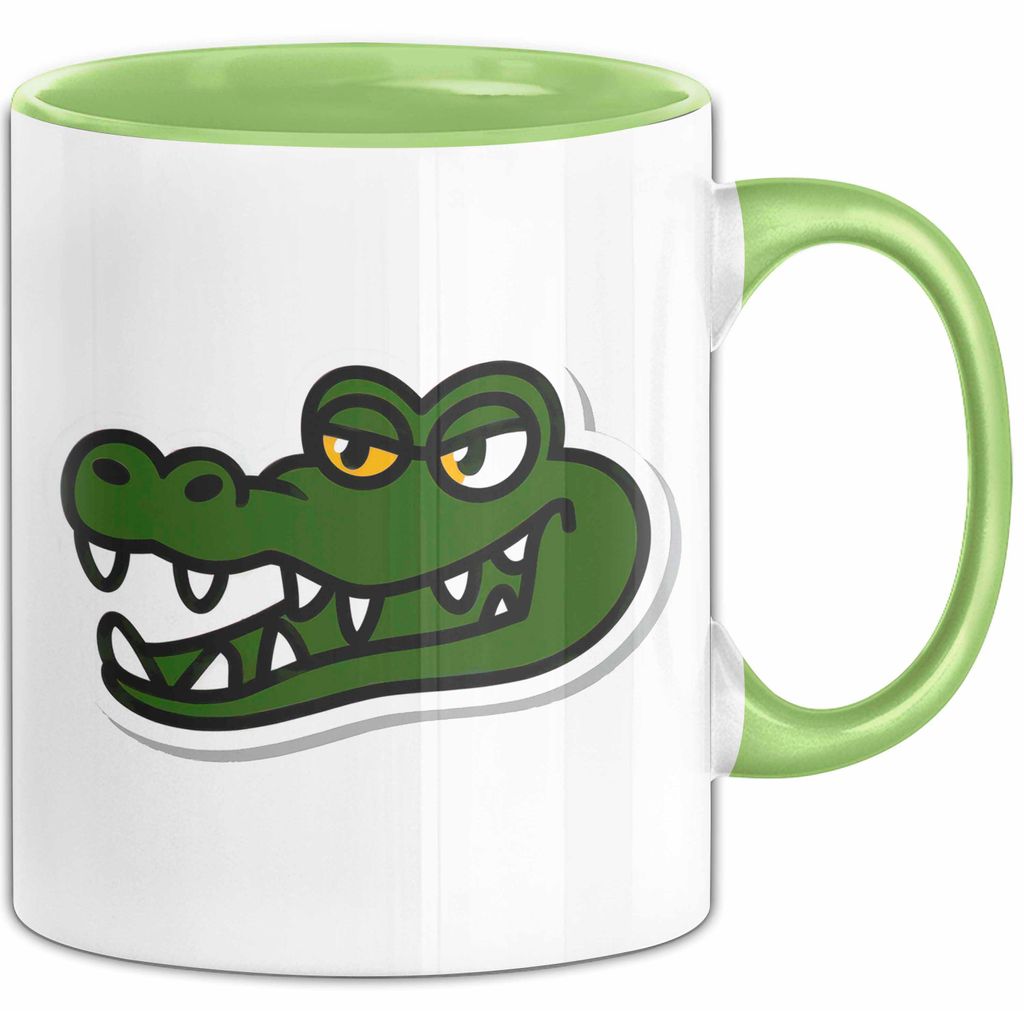 Krokodil Tier Tasse Geschenk Lustige Geschenkidee Spruch (Grün)