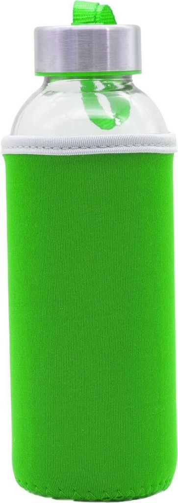 Trinkflasche Glasflasche Wasserflasche 400 ml Neoprenhülle Produktbild 