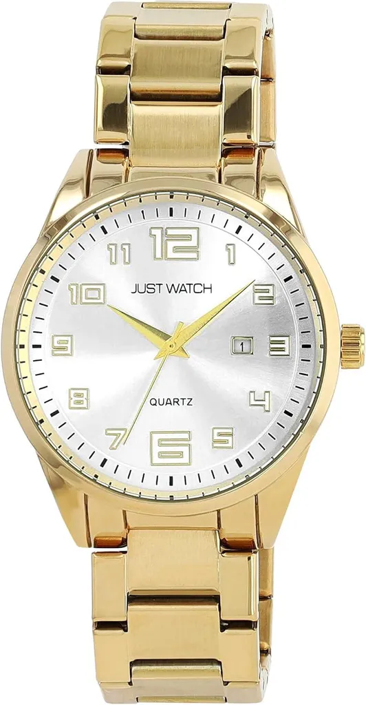 Orologio da uomo Julius con bracciale in acciaio inossidabile, cassa da 44 mm, pratico datario con movimento preciso Bracciale robusto, resistenza all'acqua